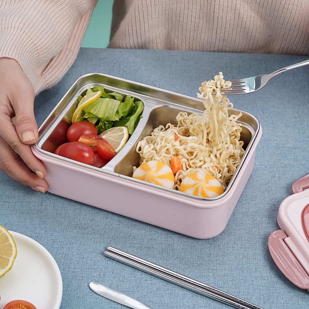 HASTHIP Lunch Box for Men Women Students Kids with 304 Stainless Steel Inner Gall and Cultery, 1000ML Leakproof Bento Box Portable Lunch Box for School Office Picnic Camping HASTHIP Lunch Box for Men Women Students Kids with 304 Stainless Steel Inner Gall and Cultery, 1000ML Leakproof Bento Box Portable Lunch Box for School Office Picnic Camping